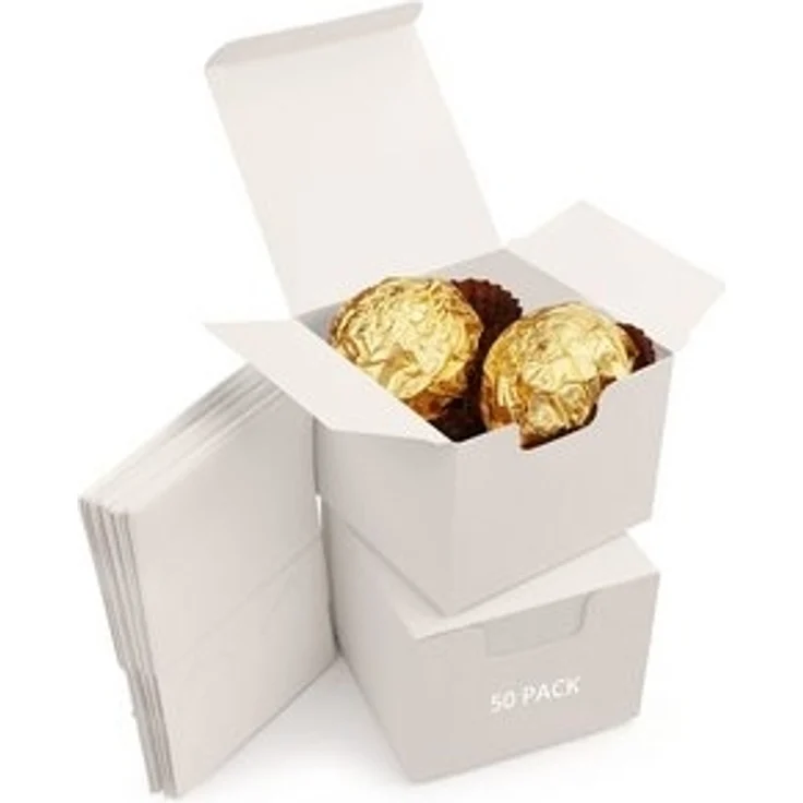 Kurtzy Geschenkbox Weiße Geschenkbox mit Deckel (50er Pack) - 5x5x5 cm (50 St) – Bild 6