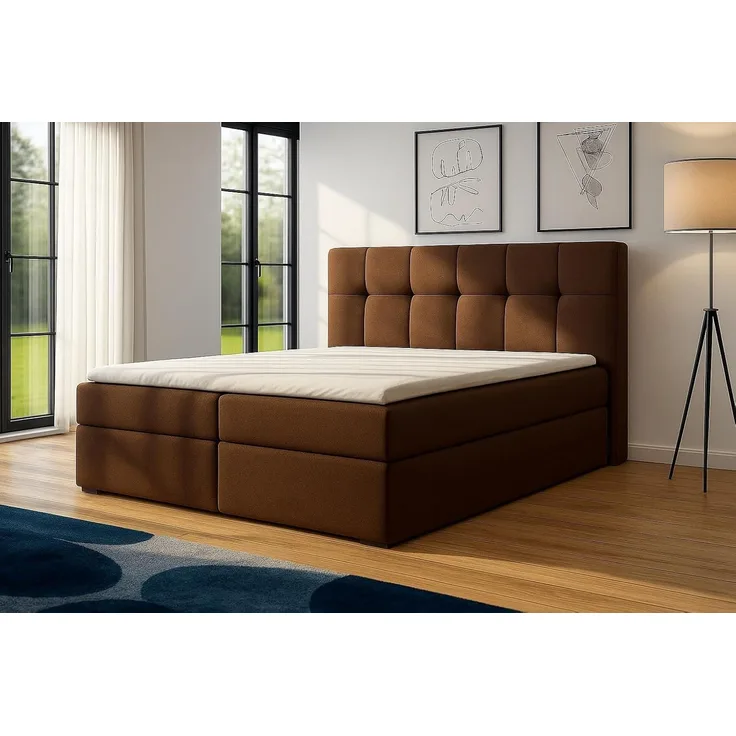 A&J MöbelLand GmbH Boxspringbett REF mit Bettkasten, Topper und gepolstertem Kopfteil. (Boxspringbett mit Bettkasten und gepolstertem Kopfteil. Inclusive Topper !, TOP ANGEBOT), Länge 208cm Höhe 106 cm