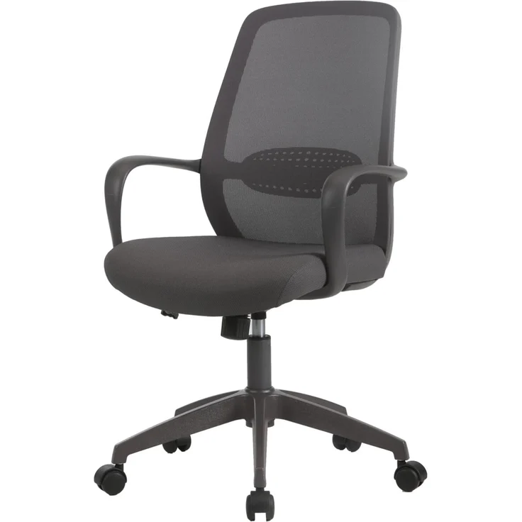 XORA 'CALVIN' Drehstuhl mit Netzrücken, Stoff grau, 58 x 105.5 x 59 cm, höhenverstellbar und bis 140 kg belastbar – Bild 6