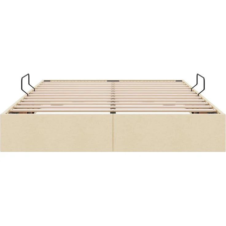 vidaXL Ottoman Bettgestell mit Speicher Creme 140 x 200 cm Stoff 3442830 – Bild 7