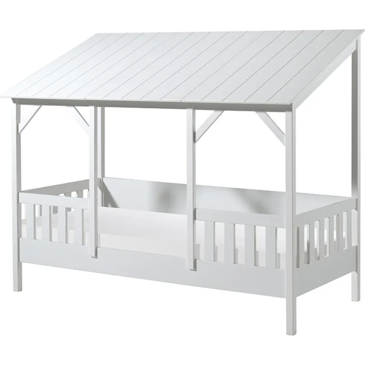 Vipack Hausbett 90x200 cm, weiß, Dach in weiß