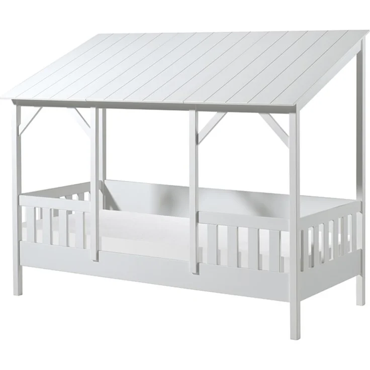 Vipack Hausbett 90x200 cm, weiß, Dach in weiß – Bild 1