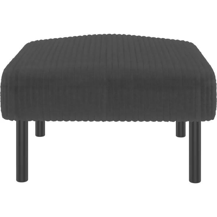 Fußhocker aus Cordstoff, moderner Polsterhocker mit stabiler Metallstruktur, weiche Polsterung & ergonomische Sitzhöhe,Grau – Bild 9