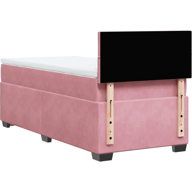 vidaXL Boxspringbett mit Matratze Rosa 100x200 cm Samt 3286239 – Bild 10