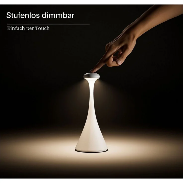 SIGOR LED Tischleuchte Akku-Tischleuchte, Dimmbar, LED fest integriert, Warmweiß – Bild 3