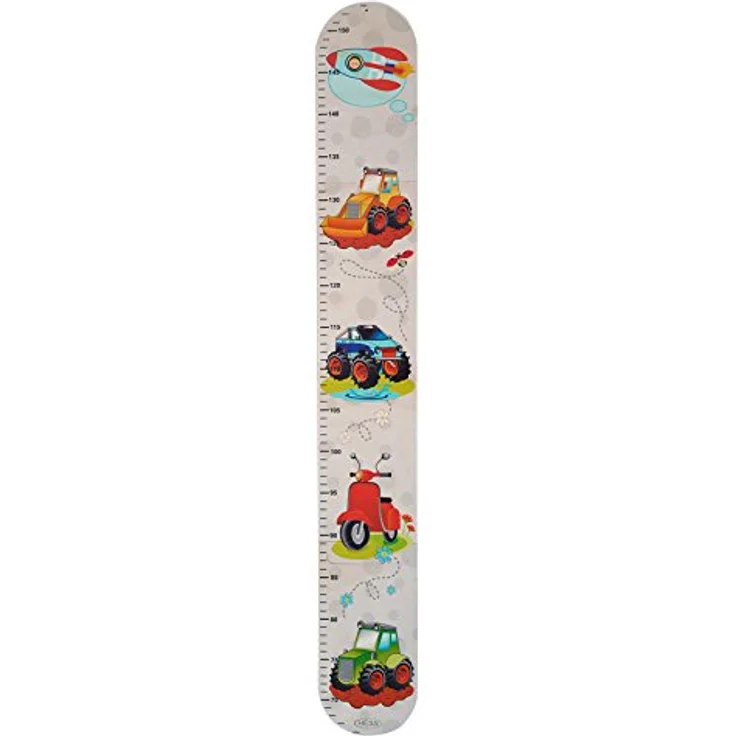 Hess Holzspielzeug 14601 - Messlatte aus Holz für Kinder, Serie Fahrzeuge, handgefertigt, 4 teilig, geeignet für eine Körpergröße von ca. 66 bis 152 cm – Bild 2