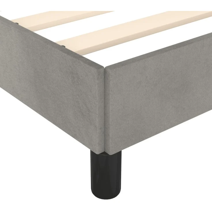 vidaXL Bettgestell ohne Matratze Hellgrau 120x190 cm Samt 379547 – Bild 2