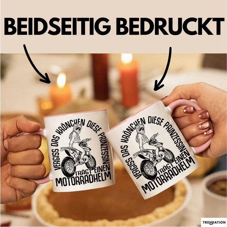 Trendation Tasse Motorradfahrerin Geschenk Tasse Frauen Motorrad Vergiss Das Krönchen D