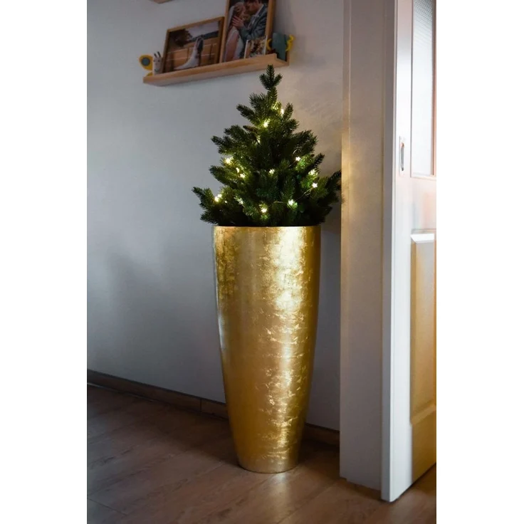 VIVANNO Pflanzkübel Exklusiver Fiberglas "City", Gold Hochglanz 47x100 cm – Bild 3