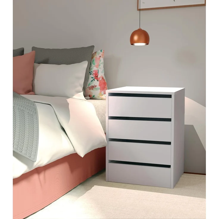 Muebles Pitarch | Kommode 4 Schubladen, Hochglanz Weiß, 63,5 x 46 x 45 cm (Höhe x Breite x Tiefe), Kollektion Tibet – Bild 2