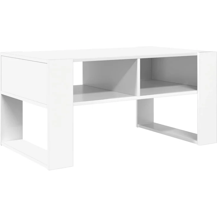 Couchtisch Sofatisch, mit Speicher Weiß 92 x 53 x 45 cm Holzwerkstoff d308e – Bild 7