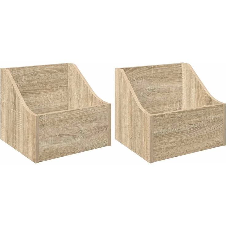 vidaXL LP Plattenbox 2 stk. Sonoma-Eiche 37 x 33 x 32 cm Holzwerkstoff 8012767 – Bild 2