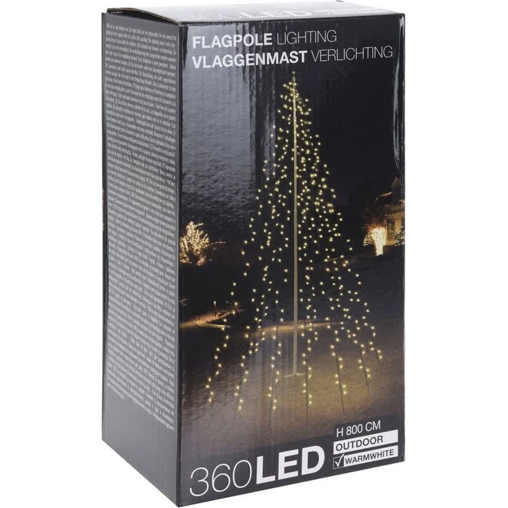 Spetebo LED-Lichternetz LED Fahnenmast Lichterkette 360 LED, 360-flammig, Weihnachtsbaum und Fahnenmast Beleuchtung – Bild 3