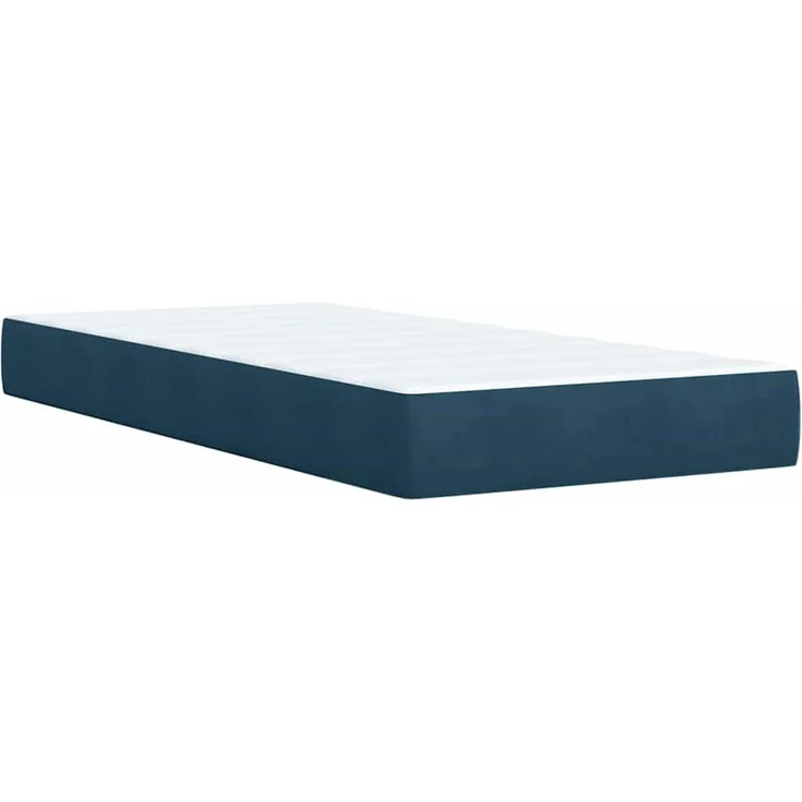 vidaXL Boxspringbett mit Matratze Blau 80x200 cm Samt 3288460 – Bild 12