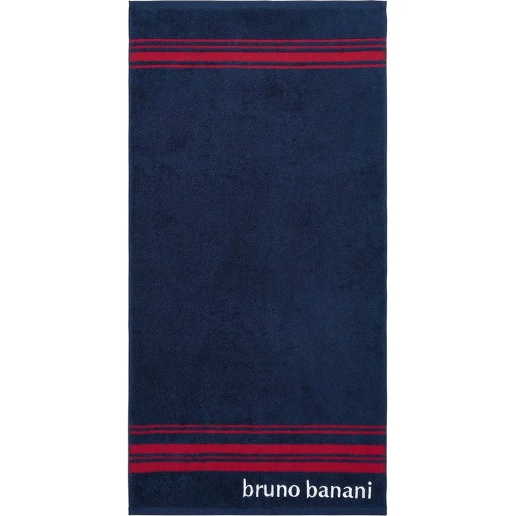 Bruno Banani Handtuch Set Daniel, 1 Duschtuch 70x140, 2 Handtücher 50x100, 2 Gästetücher 30x50, Walkfrottee (Set, 5-St), Streifen-Bordüre & Markenlogo, weich, 100% Baumwolle – Bild 3