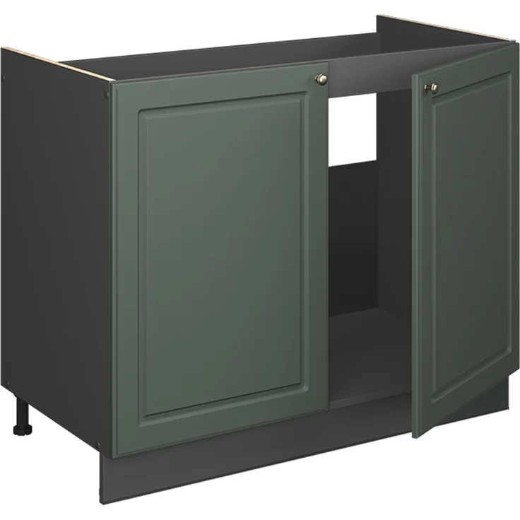 Spülenunterschrank Fame-Line Grün-Gold Landhaus/Anthrazit 100 cm ohne Arbeitsplatte Vicco – Bild 6