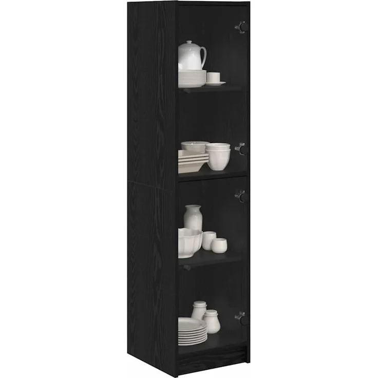 vidaXL Highboard Schwarz Eichen-Optik 35 x 37 x 142 cm Holzwerkstoff 882903 – Bild 2