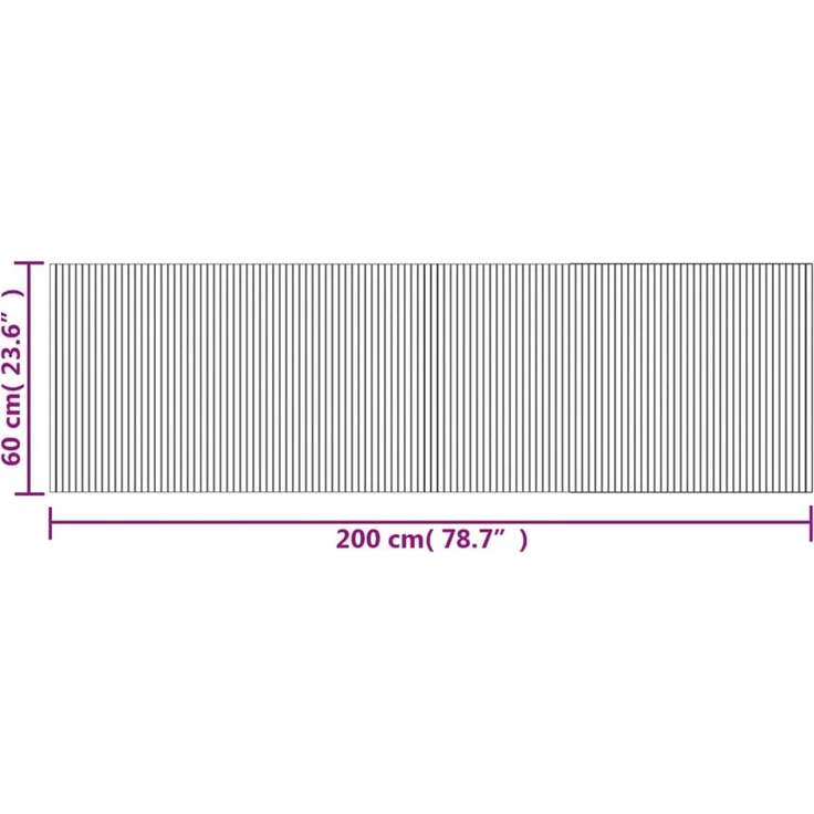 vidaXL Teppich Rechteckig Grau 60x200 cm Bambus 376718 – Bild 7