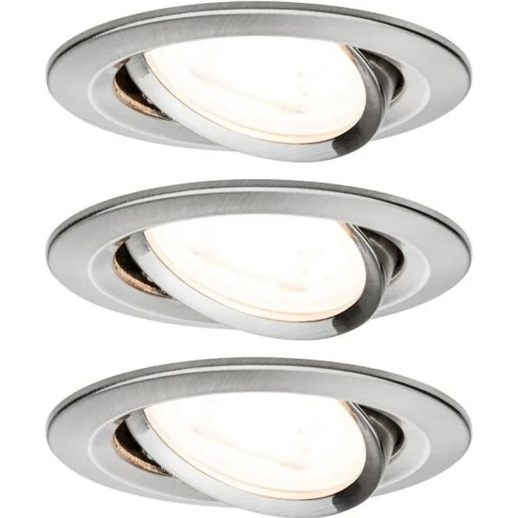 Paulmann No. 93465 LED Einbauleuchten Nova rund 6,5W GU10 Eisen 3er-Set dimmbar