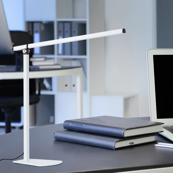 LED Tischleuchte, Touch, Spot beweglich, weiß, H 43 cm – Bild 3