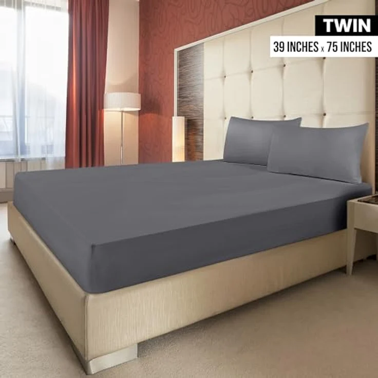 Utopia Spannbettlaken 6-teilig Grau Twin grau – Bild 3