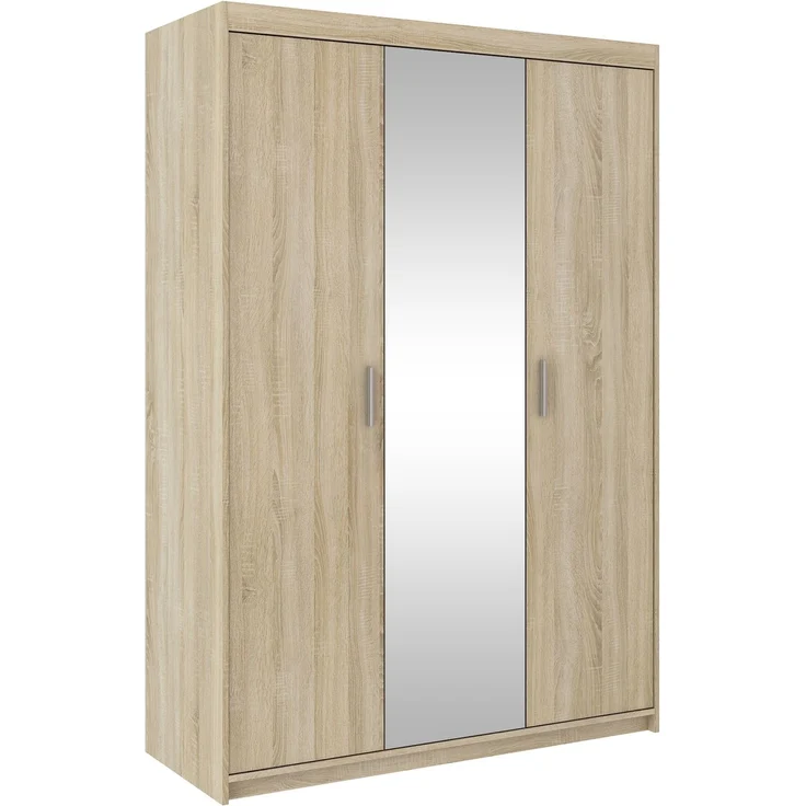 AX LIVING Storicos 3T 3-türige Kleiderschrank mit Spiegel Eiche Sonoma – Bild 1