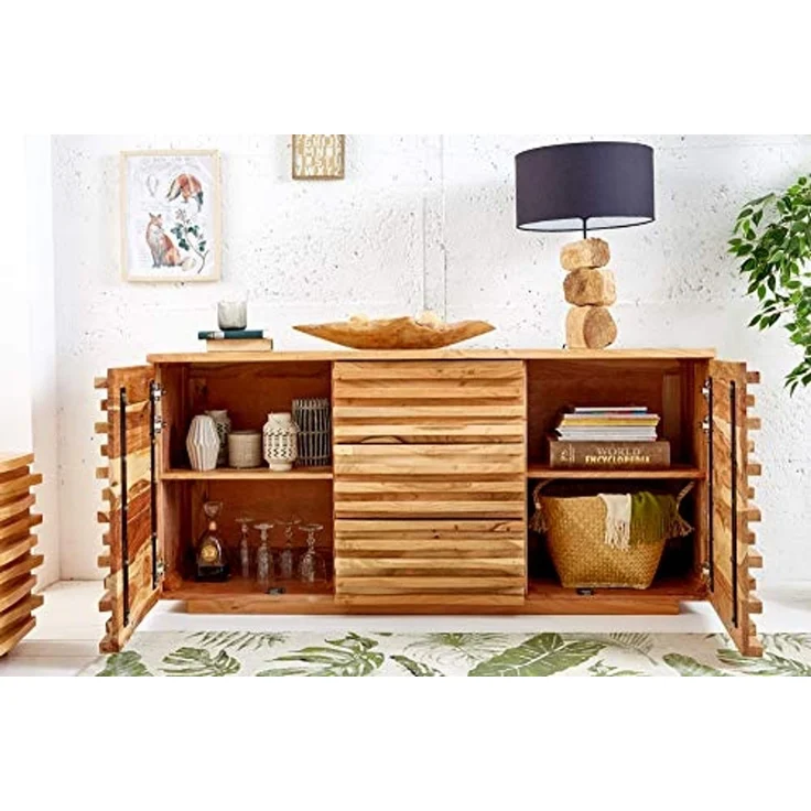 riess-ambiente Sideboard RELIEF 160cm natur, Massivholz · Anrichte · mit aufwändiger Front · Kommode · Wohnzimmer – Bild 6