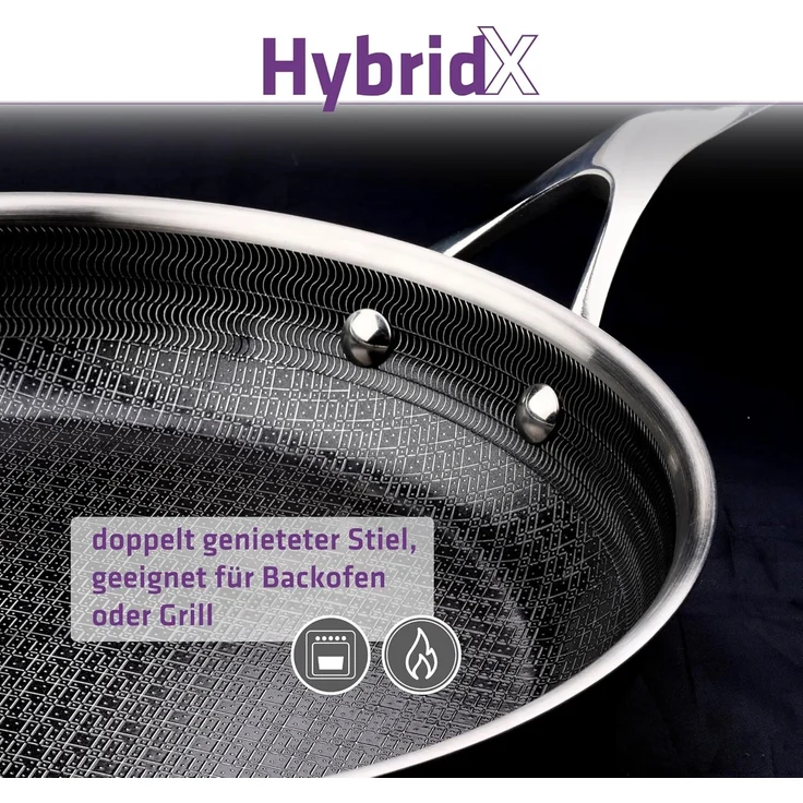 Berndes Bratpfanne 20cm, poliert, induktionsgeeignet - HybridX, 3-Schicht-Material – Bild 9