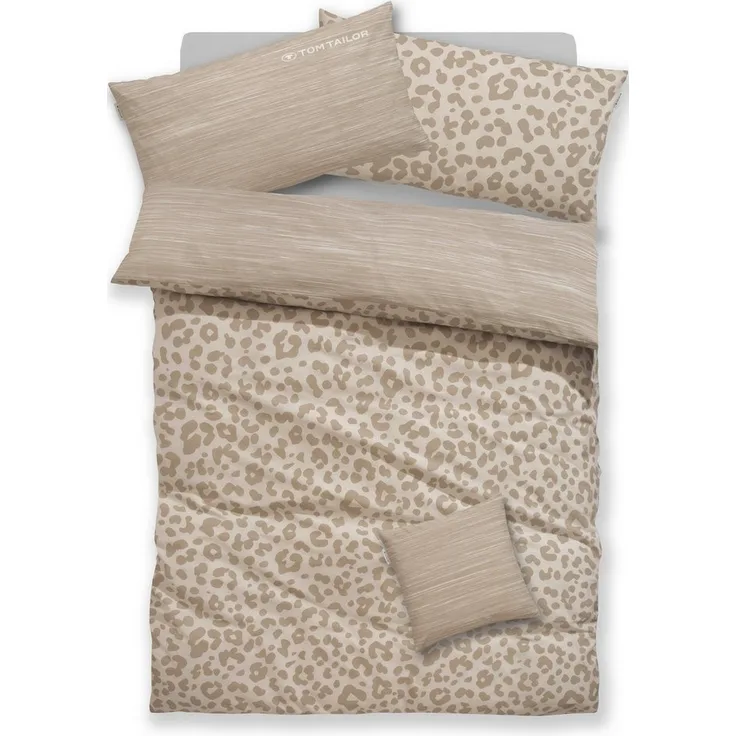 TOM TAILOR HOME Bettwäsche Ellja, Renforcé, 3 teilig, in Gr. 135x200 oder 155x220 cm, 100% Baumwolle, Leo Design