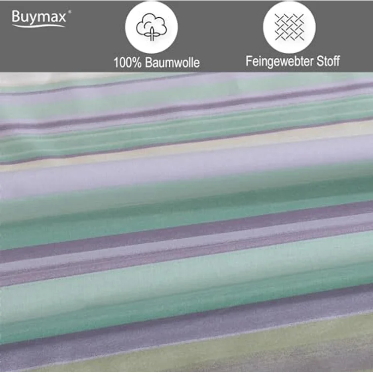 Buymax Bettwäsche, Renforcé, 3 teilig, Bettbezug-Set 200x220 cm 100% Baumwolle mit Reißverschluss hochwertig – Bild 4
