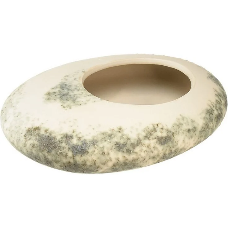 Viana Übertopf Dekoschale Keramik oval Creme Graugrün 19×14×5cm modern – Bild 4