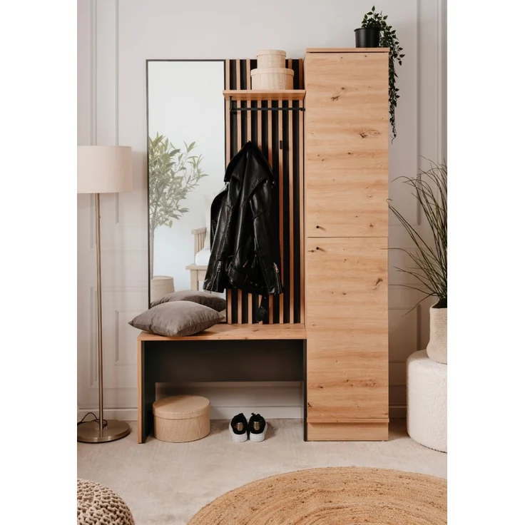 Kompaktgarderobe Madem in Artisan Eiche und Anthrazit 122 x 190 cm – Bild 6