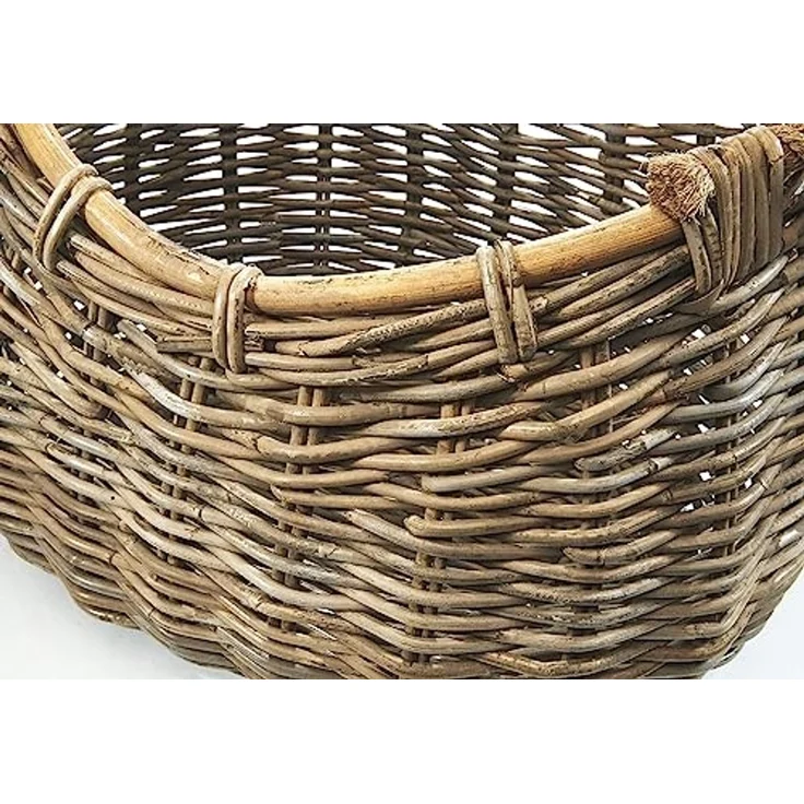 Kobolo Aufbewahrungskorb Korb aus Rattan kubu grey mit Seilgriff oval – Bild 2