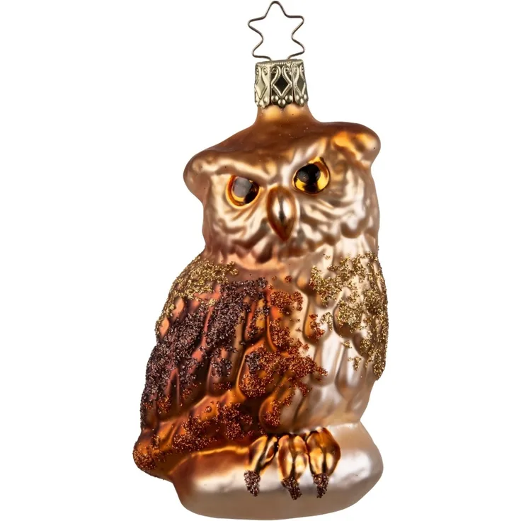 Eule, Vogel 10,5cm Inge-Glas Weihnachtsschmuck