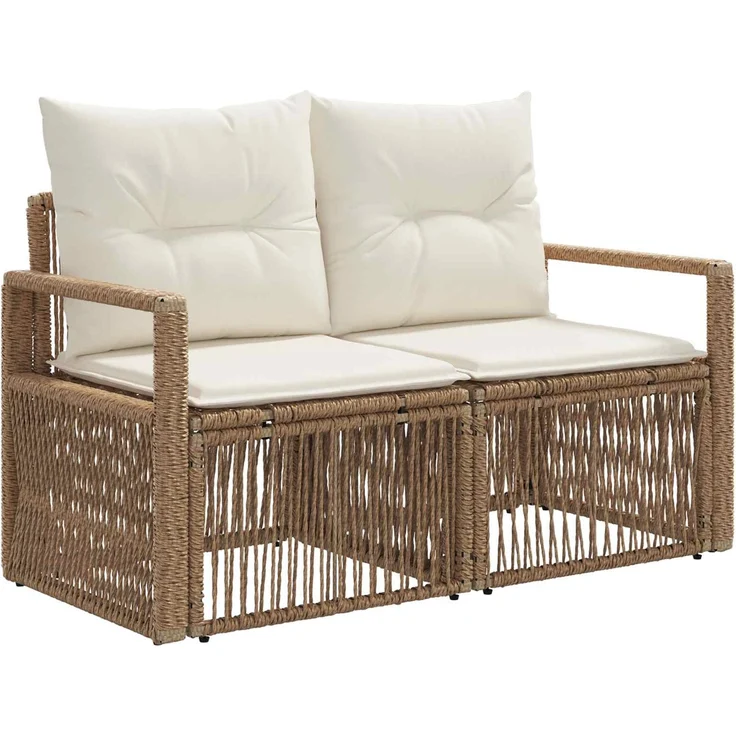 vidaXL Gartensofa-set 9 stk. Beige Poly-Rattan 3435735 – Bild 5