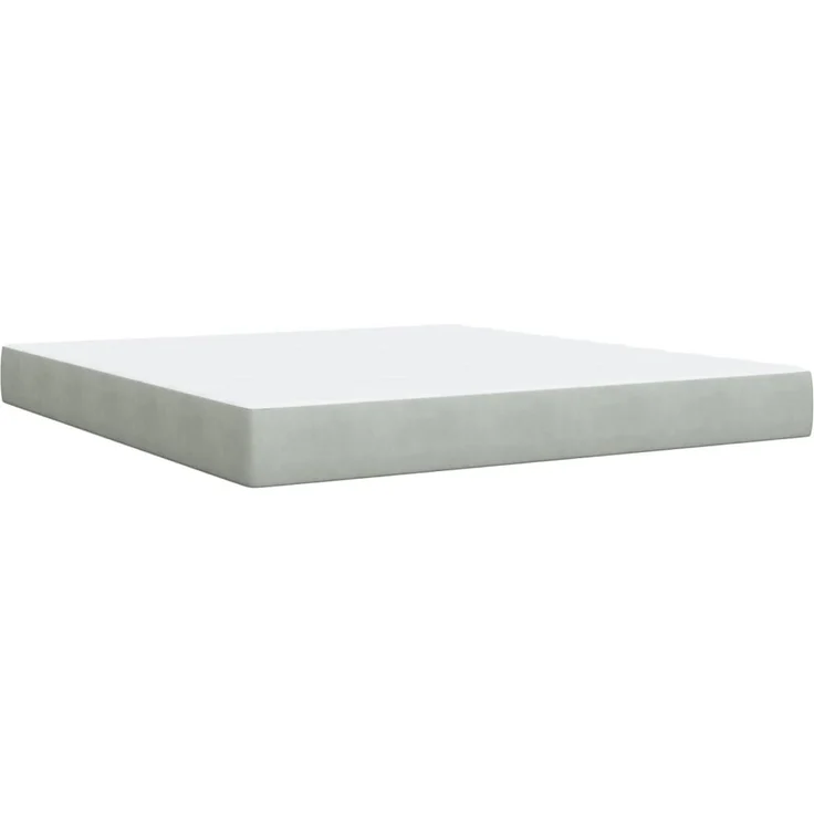 vidaXL Boxspringbett mit Matratze Hellgrau 180x200 cm Samt 3290118 – Bild 11