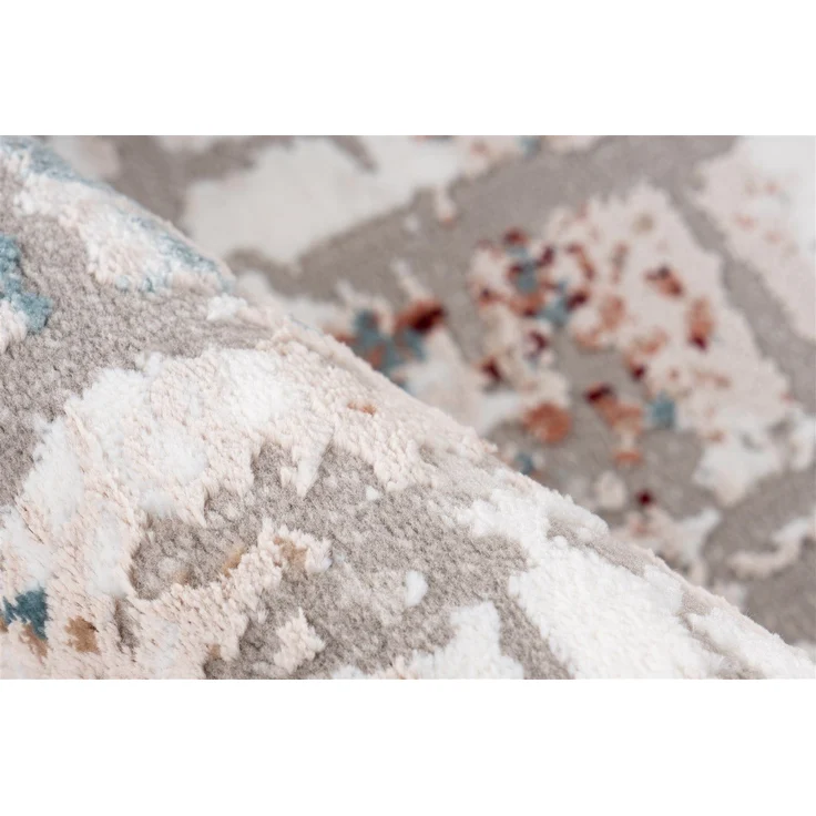 Teppich >Akropolis< in Grau / Lachsrosa, 100% Polyester - 180x120cm (LxB) – Bild 3