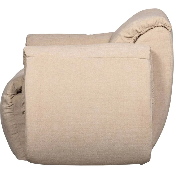 Drehsessel Baggy aus Chenille-Stoff, modernes Design, sandfarben, weich gepolstert, Indoor – Bild 4