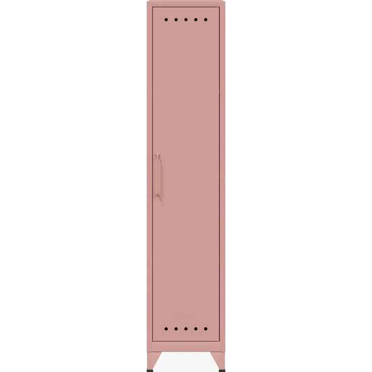 Bisley Fern Locker Garderobenschrank mit Kleiderstange und Hutfachboden, aus hochwertigem, nachhaltigem Stahl hergestellt, 16 mm große Design Lüftungslöcher auf allen Türen, moderner und industrieller Flair, mit integrierten Füßen, H 1800 x B 380 x T 5...