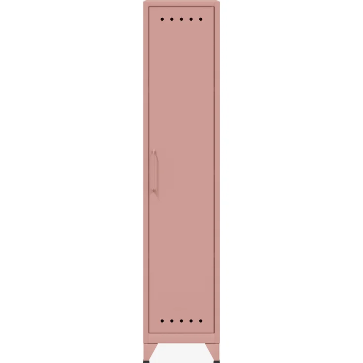 Bisley Fern Locker Garderobenschrank mit Kleiderstange und Hutfachboden, aus hochwertigem, nachhaltigem Stahl hergestellt, 16 mm große Design Lüftungslöcher auf allen Türen, moderner und industrieller Flair, mit integrierten Füßen, H 1800 x B 380 x T 5... – Bild 1