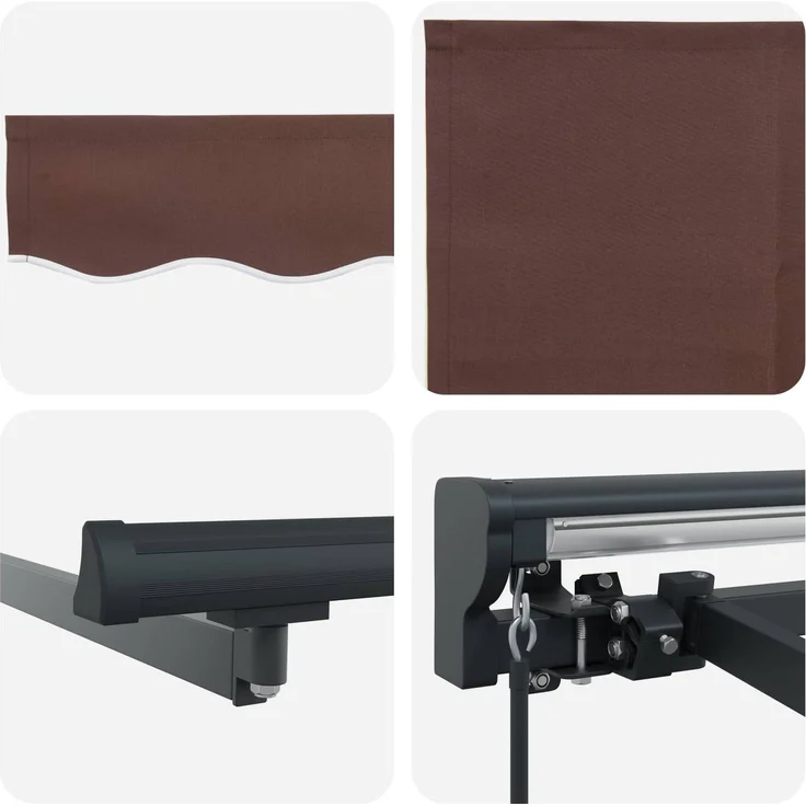 vidaXL Markisenrahmen Braun 450 x 300 cm Polyester mit PU-Beschichtung 3330895 – Bild 8