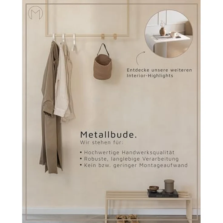 Metallbude Kleiderstange RUBI, Garderobenstange für Jacken, Mäntel und Kleidung, Stabile Konstruktion – Bild 8