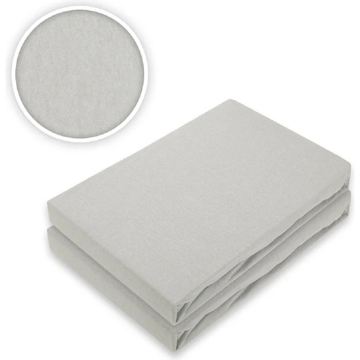 Doppelpack Jersey Spannbettlaken Premium Silber 180 - 200 x 200 cm – Bild 2