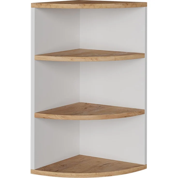 Eckregal Ecki Weiß/Goldkraft Eiche 30 x 60 cm Vicco – Bild 1