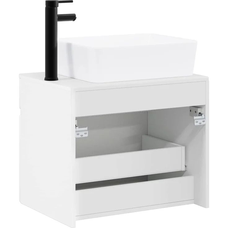 vidaXL Waschbeckenschrank Weiß 59 x 44,5 x 80 cm Holzwerkstoff 3404300 – Bild 7