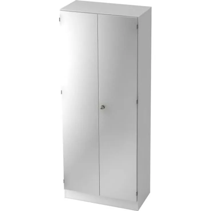 Garderobenschrank 5 Ordnerhöhen, SG Weiß / Silber