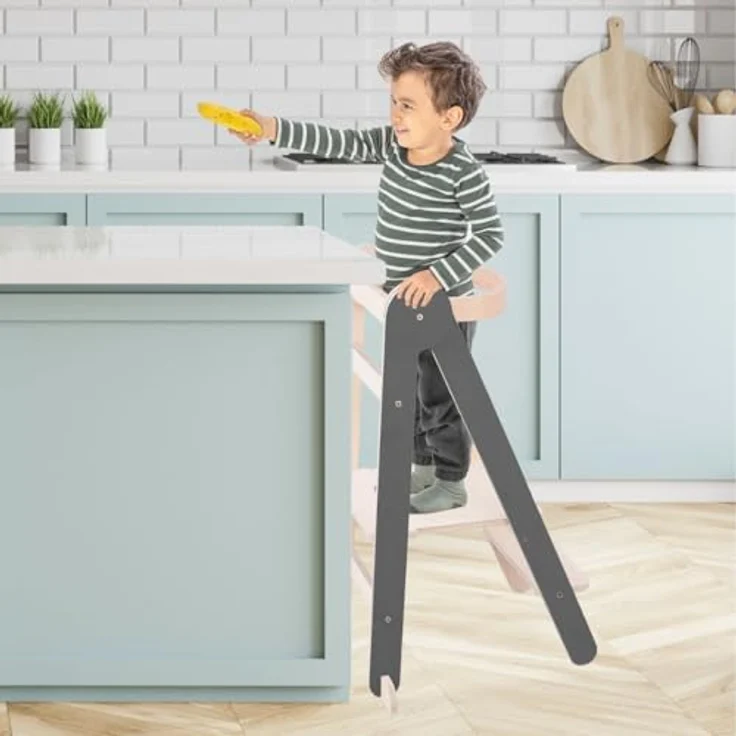 Mamatoyz Lernturm - Grey Color - Holz Grau – Bild 3