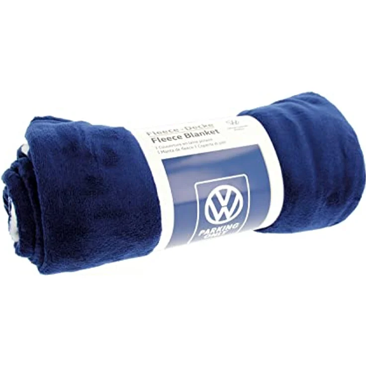 BRISA VW Collection - Weiche Volkswagen Kuschel-Fleece-Schmuse-Decke mit Volkswagen Logo Design (150x200 cm/Parking Only/Blau) – Bild 3
