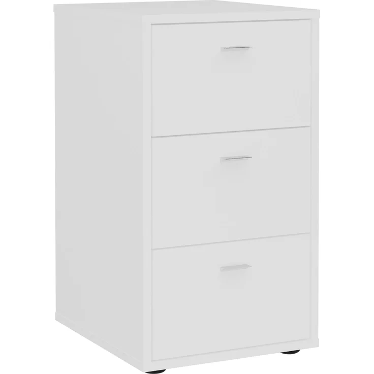 Nachtkonsole >VIRGINIA 1 UP< in hochlanz weiß - 35x62,4x39,9cm (BxHxT) – Bild 4