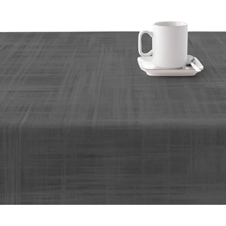 Belum | Tischdecke ohne Wachstuch, Tischdecke, fleckenabweisend, harzbeschichtet, antibakteriell, Tischdecke aus organischem Stoff, Tischdecke aus 100% Bio-Baumwolle (100 x 300, Schwarz) – Bild 2